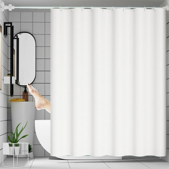 Waterproof Mildew-Resistant Polyester Shower Curtain 70.8x70.8in, Frosted Light-Transmitting Privacy Partition, Punch-Free Installation, Multiple Colors