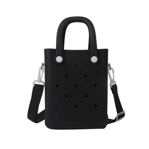 Waterproof Mini Beach Tote, Mini Rubber Travel Bags, Sandproof Handbag for Sports Gym Travel Market Outdoor, Small Beach Tote Bag for Beach Boat Pool Sports, Charms Crossbody Tote