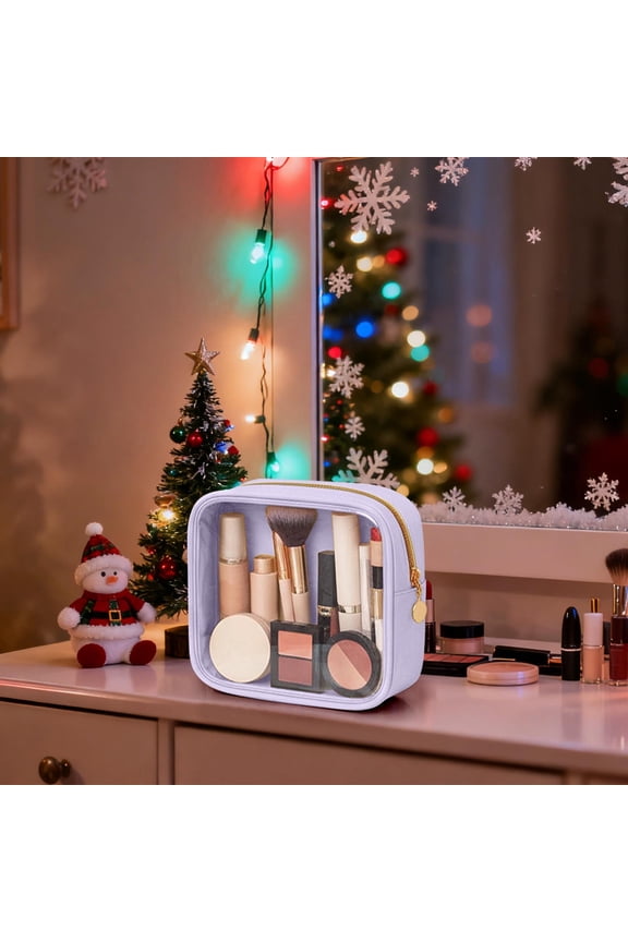 Waterproof Mini Cosmetic Bag,5.3x5.4x2.3" Clear Makeup Bag for Toiletry,Zipper Cute Pouches Make Up Travel Toiletry Bag,Coin Purse, Car Accessories Organizer - Storage Travel Essentials for Women