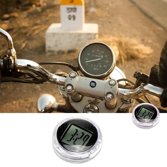 Waterproof Mini Digital Clock for Motorcycle, Bike, ATV - Small Adhesive Time Display, 12V Electronic Watch