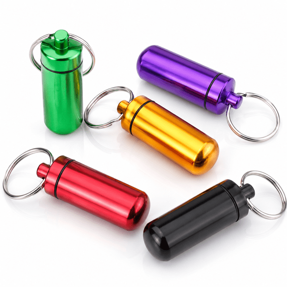 Waterproof Mini Key Ring Medicine Pill Bottle Box Tablet Storage Case Container Waterproof Mini Key Ring Storage Co