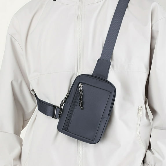 Waterproof Mini Sling Bag for Men & Women Small Crossbody Chest Phone Bag Travel Hiking Adjustable Strap 7.48x4.72x2.75in Polyester Material