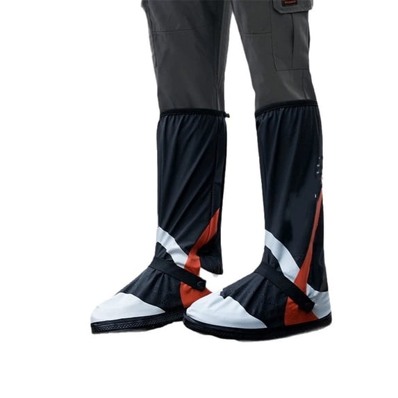 Waterproof Motorcycle Boot Covers - Heavy Duty Reusable Rain Overshoes, Zippered Galoshes for Cycling, Hiking, Construction Work & Cast Protector(XL)