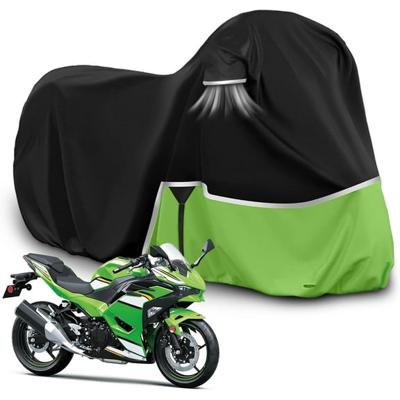 Waterproof Motorcycle Cover Replace for Kawasaki Ninja 400 500 650 Z900 Zx6r Street Without Trunk Models, 420D Oxford Cloth Motorcycle Cover for Snow Rain Dust Protection