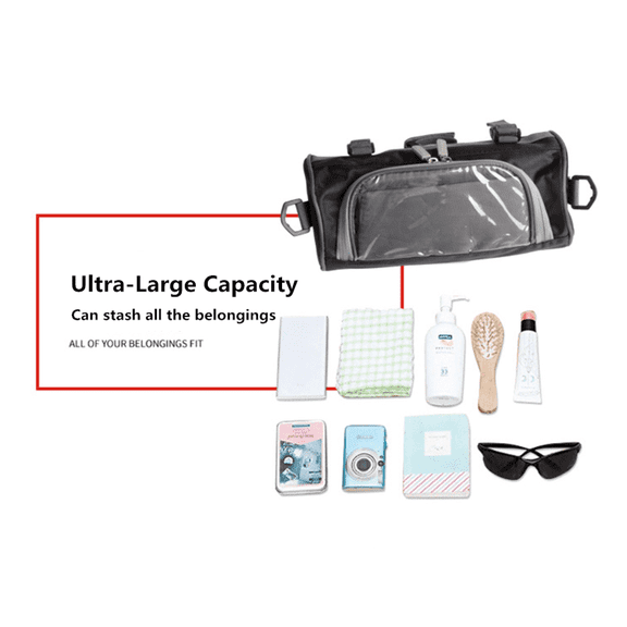 Waterproof Motorcycle Handlebar Bag Front Fork Container Storage Universal Black