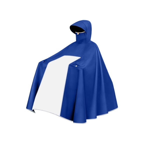 Waterproof Motorcycle Hooded Rain Poncho Electric Bike Cape, Transparent Visor Reflective Strip Unisex Rain Coat, Full Coverage Loose Cycling Rain Gear For Commute Travel Camp Hike All Weather