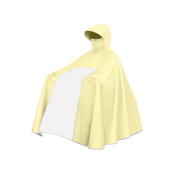 Waterproof Motorcycle Hooded Rain Poncho Electric Bike Cape, Transparent Visor Reflective Strip Unisex Rain Coat, Full Coverage Loose Cycling Rain Gear For Commute Travel Camp Hike All Weather