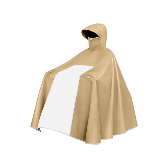 Waterproof Motorcycle Hooded Rain Poncho Electric Bike Cape, Transparent Visor Reflective Strip Unisex Rain Coat, Full Coverage Loose Cycling Rain Gear For Commute Travel Camp Hike All Weather