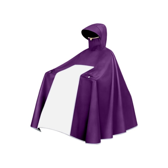 Waterproof Motorcycle Hooded Rain Poncho Electric Bike Cape, Transparent Visor Reflective Strip Unisex Rain Coat, Full Coverage Loose Cycling Rain Gear For Commute Travel Camp Hike All Weather
