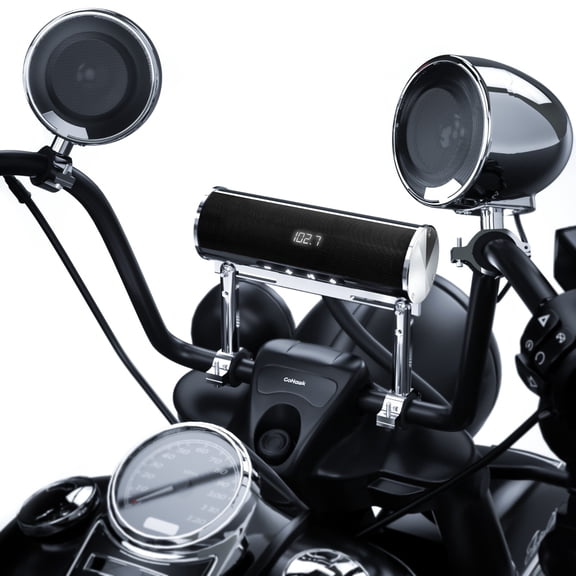 Waterproof Motorcycle Stereo 4 Speakers Audio System Bluetooth Amp Radio Chrome