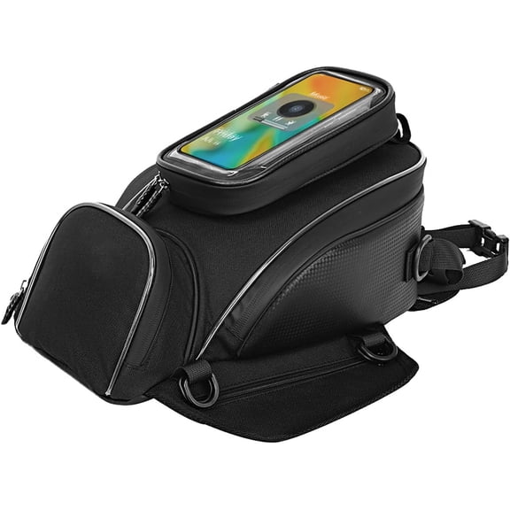 Waterproof Motorcycle Tank Bag with Touch Screen Phone Pocket, Anti-Slip Gas Tank Storage