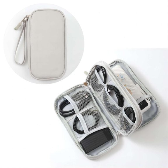 Waterproof Multi-Layer Storage Electronic Organizer Travel USB Cable Accessories Bag/Case for Power Bank, Charging Cords