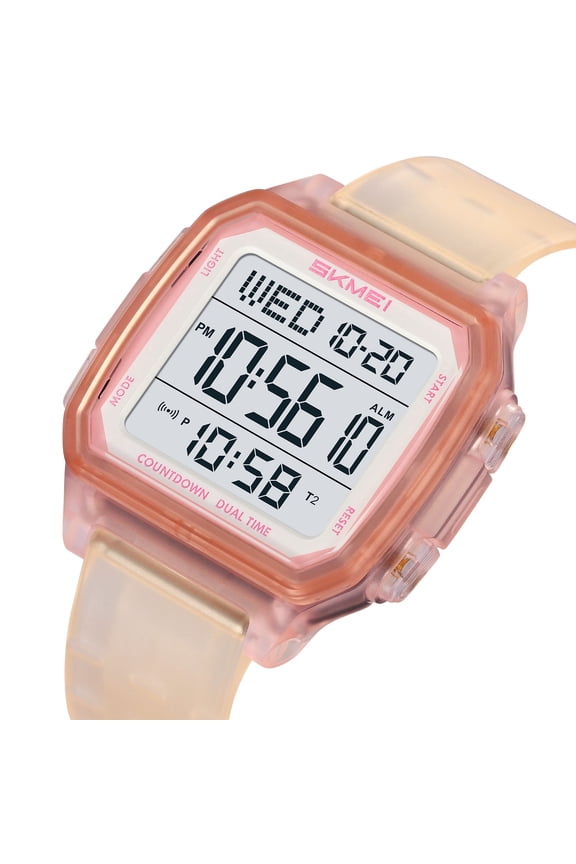 Waterproof Multifunctional Digital Alarm Watch with Luminous LED Backlight, Silicone Strap for Sports and Daily Use H