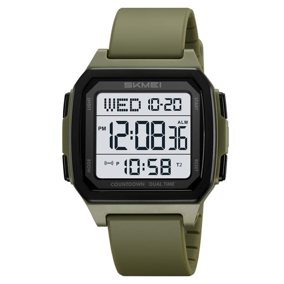 Waterproof Multifunctional Luminous Digital Watch, LED Backlight Alarm Stopwatch Countdown Timer 50M Water Resistant for Students Adults Outdoor Activities