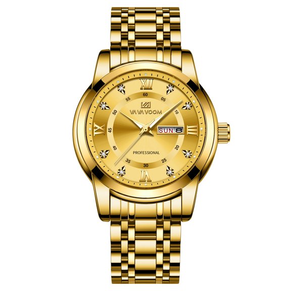 Waterproof New Men's Double Calendar Luminous Quartz Watch