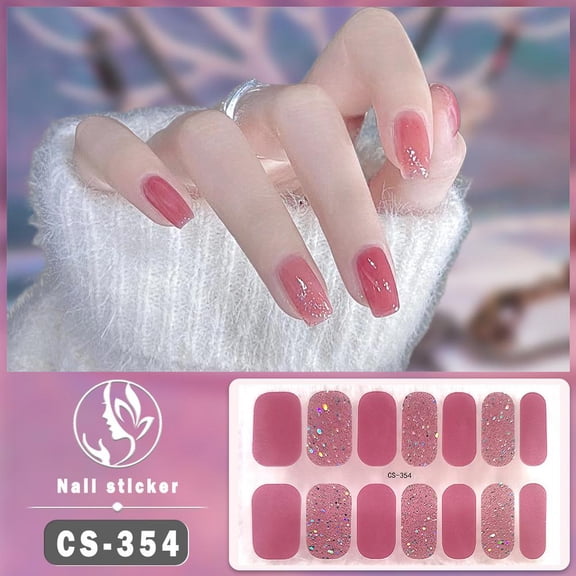 Waterproof No-bake Full Wrap Gel Nail Wraps, Solid & Mixed Color Block Nail Stickers, Self-adhesive Full Cover Manicure Nail Decals