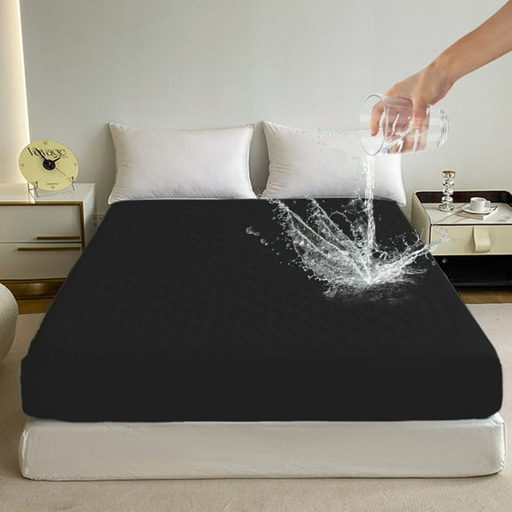 Waterproof Non-Slip Fitted Sheet with All-Inclusive Mattress Protection, Soft Stretch Fabric for Comfortable Sleep