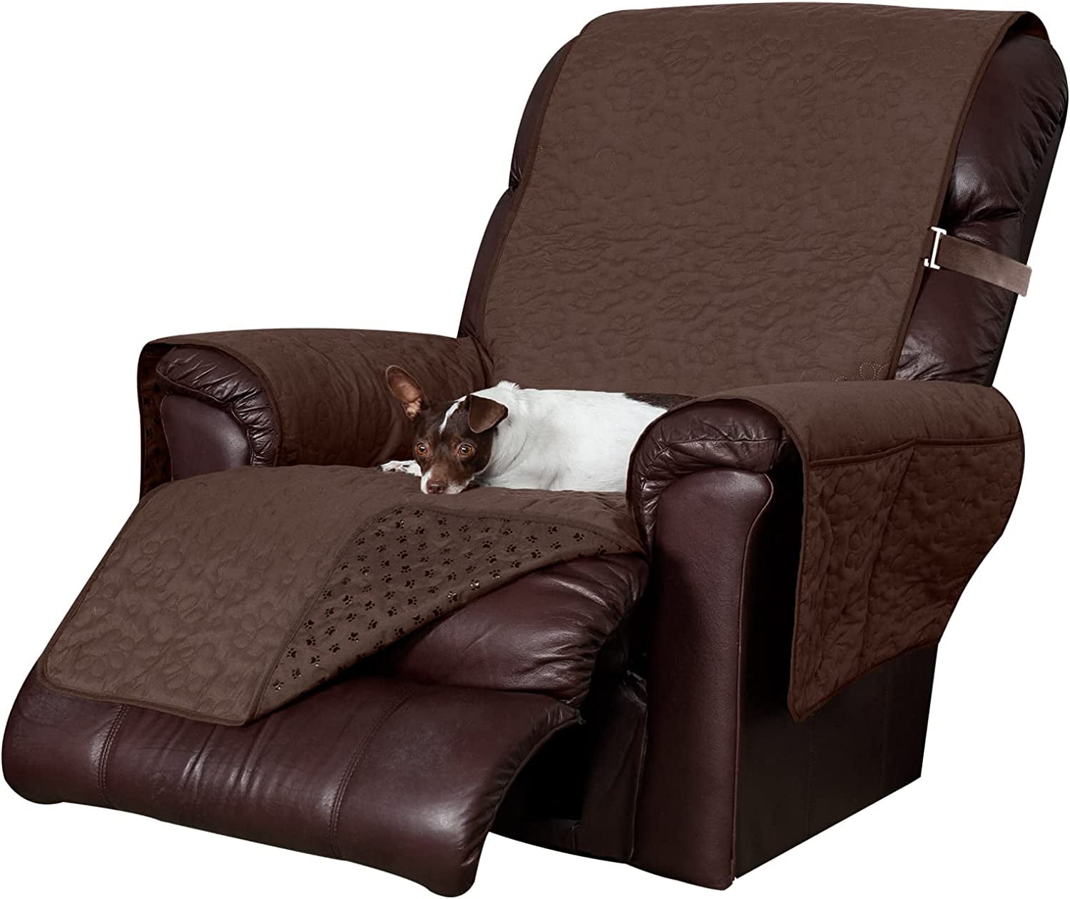 Waterproof Non Slip Recliner Chair Cover Protector with Side Pockets Quilted Paw Print Furniture Shield for Dogs Cats Kids Walmart