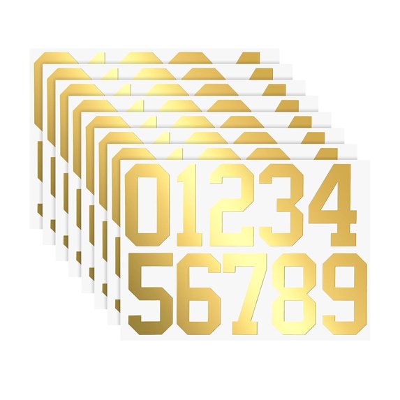 Waterproof Numbers Stickers GIXUSIL 20 Pieces 4 inch Self Adhesive House Number Decals Anti Fading Number Signs for Signs Cars Home Business Address Number Residence (Gold)