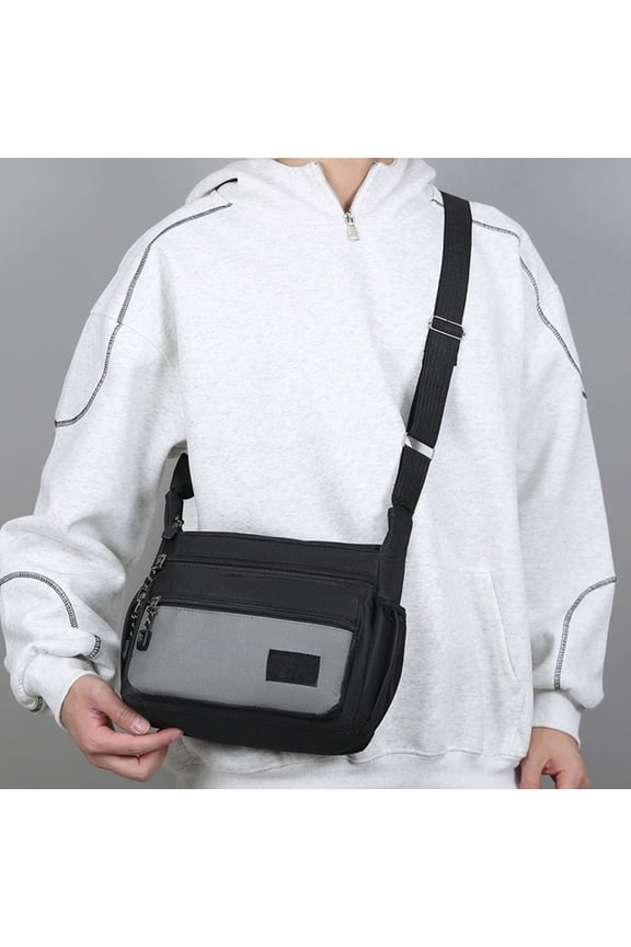Waterproof Nylon Chest Bag, Adjustable Crossbody Messenger Backpack, Multi-pocket Sports Shoulder Pouch with Headphone Hole, Lightweight Daily Carry Sack for Campus Commute, Back to School Travel