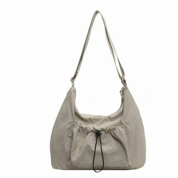 Waterproof Nylon Cloth Bag for Women, Student Class Crossbody Bag, Large Capacity Commuting Cloth Bag, Lightweight Single-shoulder Bag, Solid Color Bag
