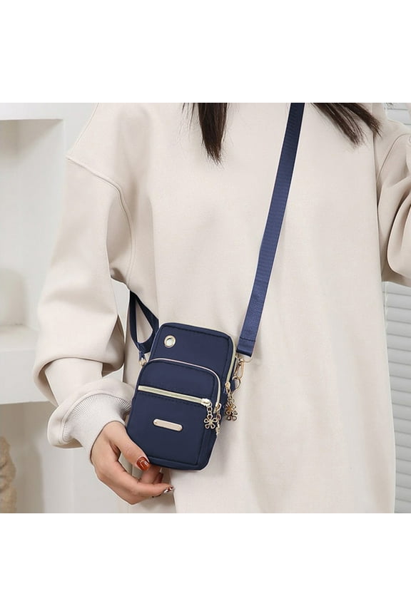 Small Crossbody Cell Phone Bag for Women, Mini Over Shoulder Handbag Purse, Nylon Waterproof Wallets, Shoulder Bag Arm Pouch, for Hiking/Travel/Work