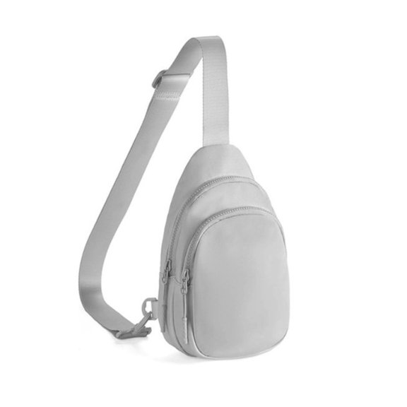 Waterproof Nylon Double Compartment Sling Crossbody Bag