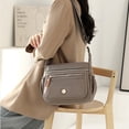 thumbnail image 1 of Waterproof Nylon Multi-Layer Shoulder Bag | Large Capacity Crossbody Backpack | Fashionable Casual Work Bag | Multiple Pockets Organizer | Gray Blue Wine | 26x21x11cm, 1 of 8