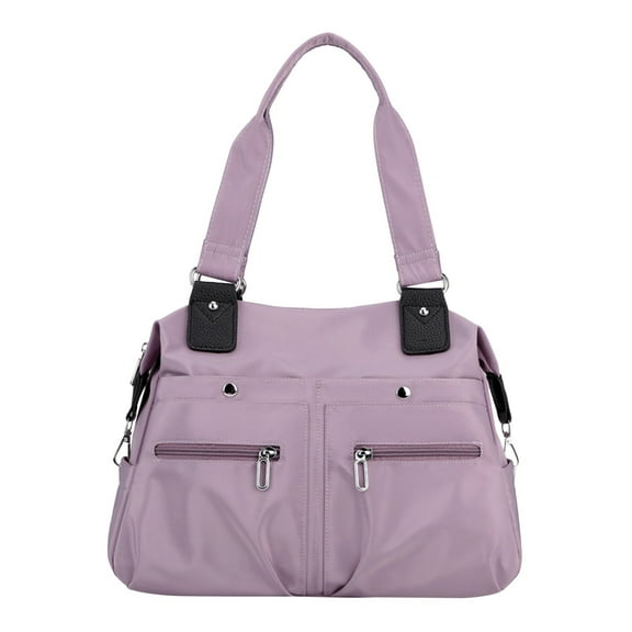 Waterproof Nylon Multi-Pocket Tote Bag for Women Large Capacity Shoulder Handbag for Casual Travel and Gym Use