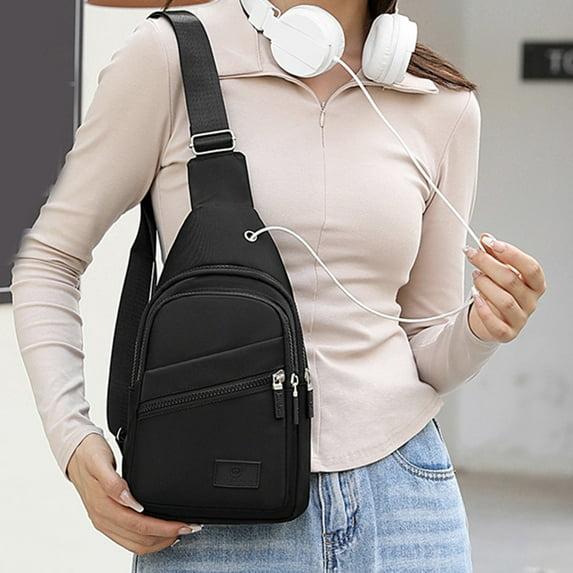 Travel Fashionable Chest Bag for Men and Women, Large Capacity Waterproof Sling Bag, Multi-functional Front Pack for Outdoor Activities and Travel