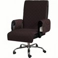 thumbnail image 1 of Waterproof Office Chair Cover with Non-Slip Buckle & Elastic, Office Chair Protector with Arms Office Chair Seat Cover Slipcover for Home Office, Gaming Chair, Brown, 1 of 6