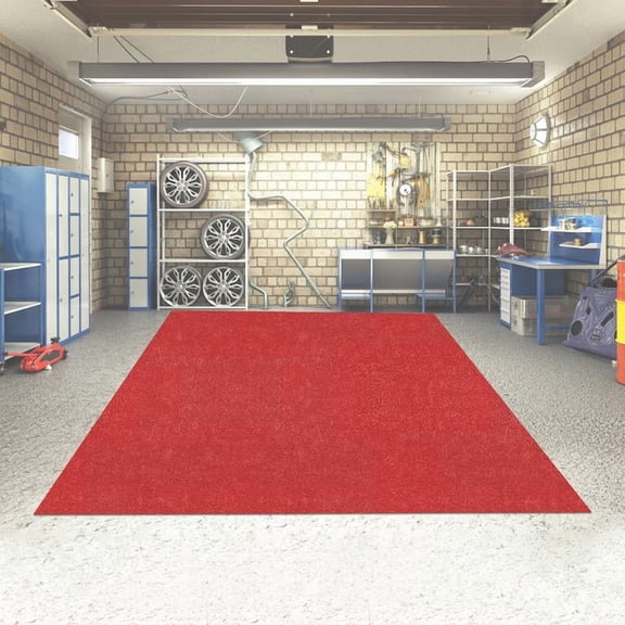 Waterproof Oil Proof Garage Mat Felt Surface Anti-Slip PE Backing Absorbent Oil Liquids Cuttable Easy Clean for Garage Car Repair Workspace