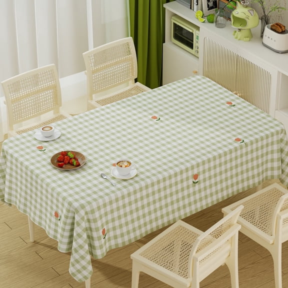 Waterproof Oil-Proof PVC Tablecloth, Heat Resistant Rectangle Wipeable Table Cover, Household Table Mat for Dining Table Coffee Table Use