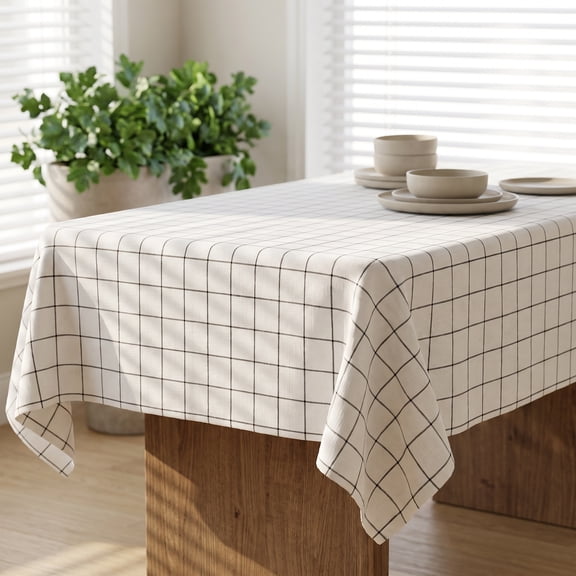 Waterproof Oil-Proof PVC Tablecloth, Heat Resistant Rectangle Wipeable Table Cover, Household Table Mat for Dining Table Coffee Table Use