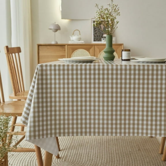 PVC Waterproof Oil-Proof Tablecloth - Wash-Free Rectangular Cover for Dining/Coffee Tables, Desks & Picnics