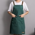 thumbnail image 1 of Waterproof Oil Resistant Kitchen Apron for Adults Cooking Baking, PVC Washable Dirt Resistant Protective Bib with Pocket for Women Men Chef, Home Restaurant Use, 1 of 6