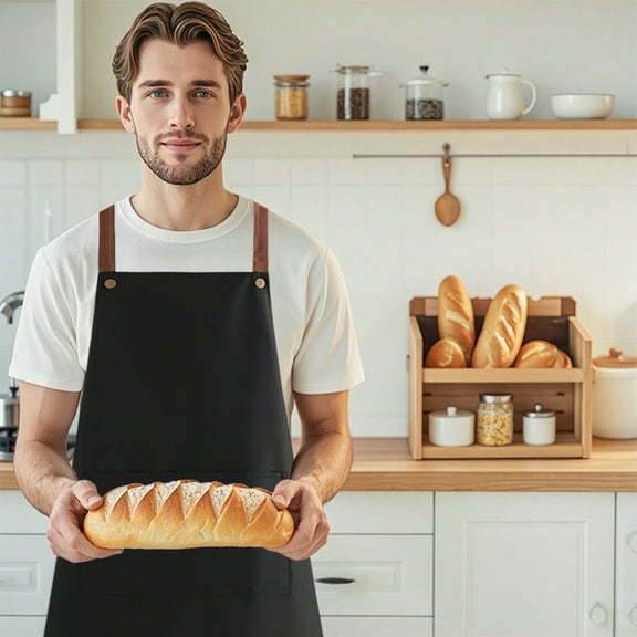 Waterproof Oil Resistant Kitchen Apron for Cooking | Unisex Adjustable Bib Apron with Pocket | Plastic Protective Smock in 4 Colors