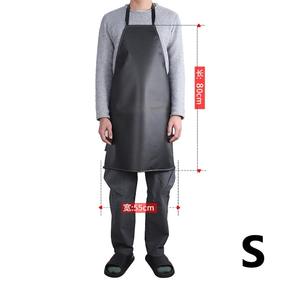 Waterproof Oilproof PVC Black Apron For Kitchen Waterproof Areas Work