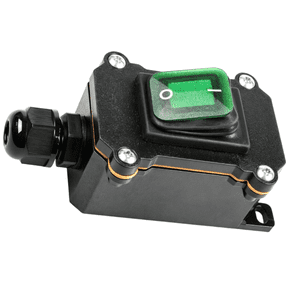 Waterproof On Off Toggle Switch with Green Light, DPST Inline Cord Rocker Button, AC/DC 20A-125V 16A-250V 30A-24V 35A-12V for Marine RV Outdoor Use