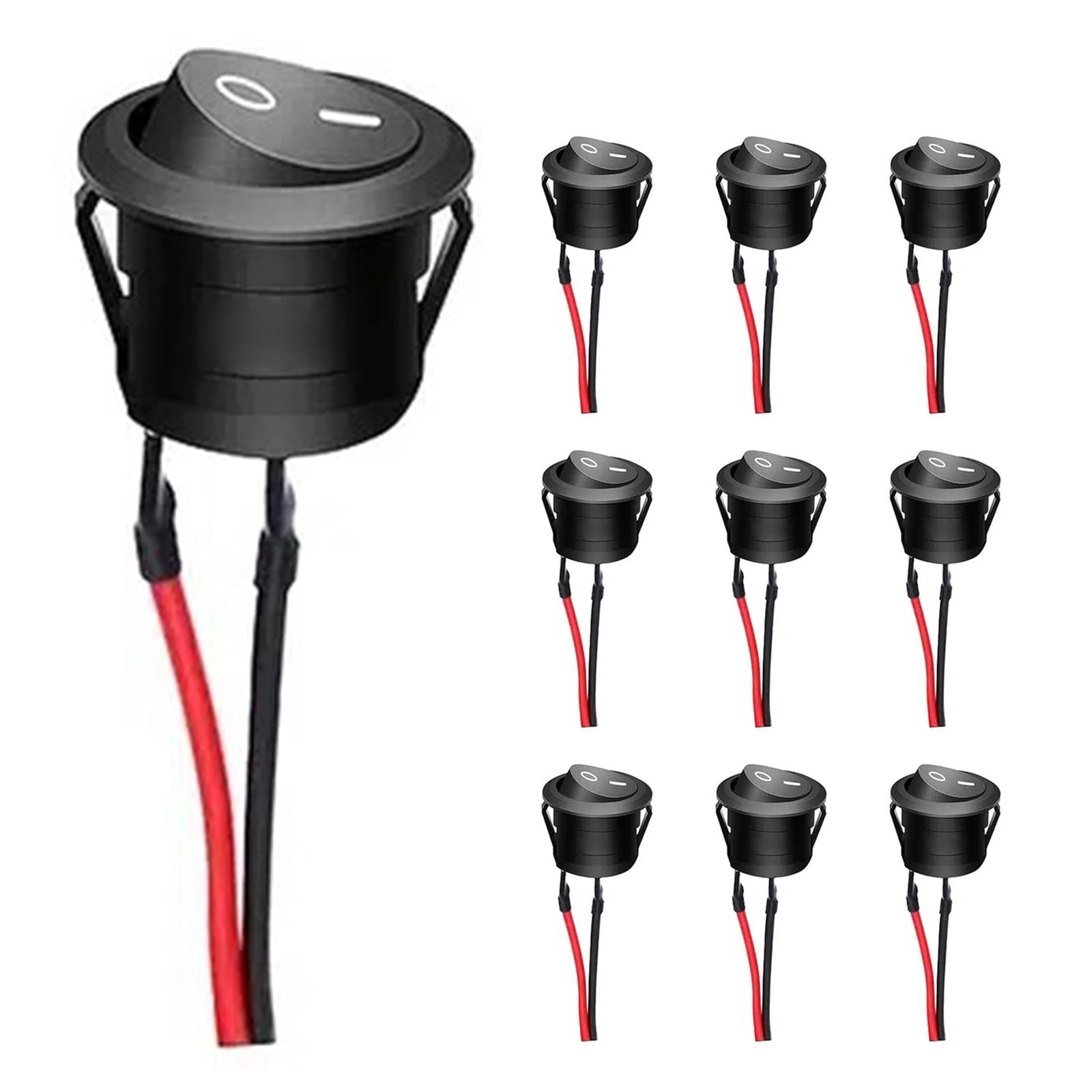 Waterproof On Offs Round Rockers Switches 2 Pin 12V Toggle Power ...