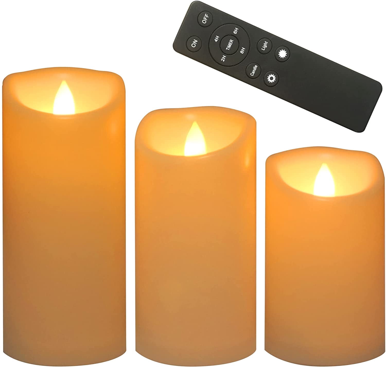Waterproof Outdoor Battery Operated Flameless Candles with Remote and ...
