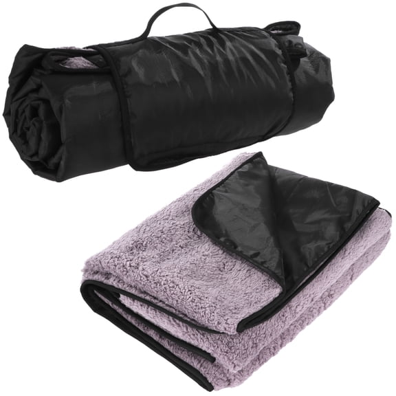 Waterproof Outdoor Blanket 60" x 80", Packable Stadium Throw, Large Windproof Picnic Blanket with Soft Fleece Inner Layer, Warm Fluffy Blanket for Camping Hiking Road Trips