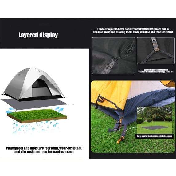 Waterproof Outdoor Camping Picnic Mat with Ground Pegs for Beach and Tent Floor