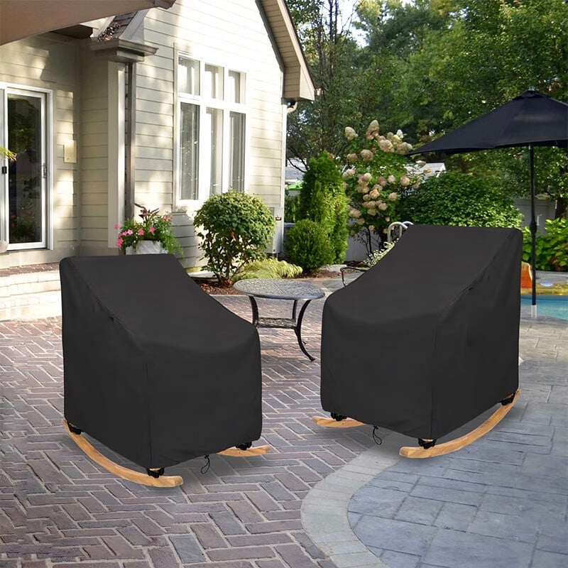 Outdoor Furniture Covers Waterproof Heavy Duty Patio Chair Covers 2 Pack Fits up to 29 W x 30 D x 36 H Inches Grey Black Walmart