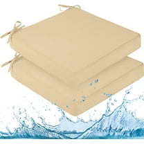 Waterproof Outdoor Chair Cushions for Patio Furniture, 18" x 18" x 2" Patio Chair Cushion with Adjustable Ties & Portable Handle, Square Outdoor Cushion with Removable Cover, Navy, 2 Pack