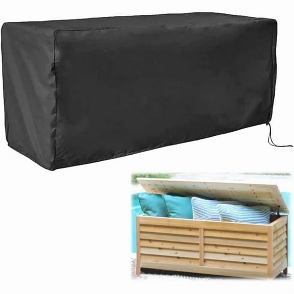 Waterproof Outdoor Cover - Storage Box Cover - Waterproof and UV Protection - Outdoor Storage Box Cover - 123x62x55cm - Black.