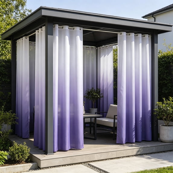 Waterproof Outdoor Curtain Single Panel Thickened Privacy Weather Protection with Hanging Rings for Patio Porch Pergola 78x70in
