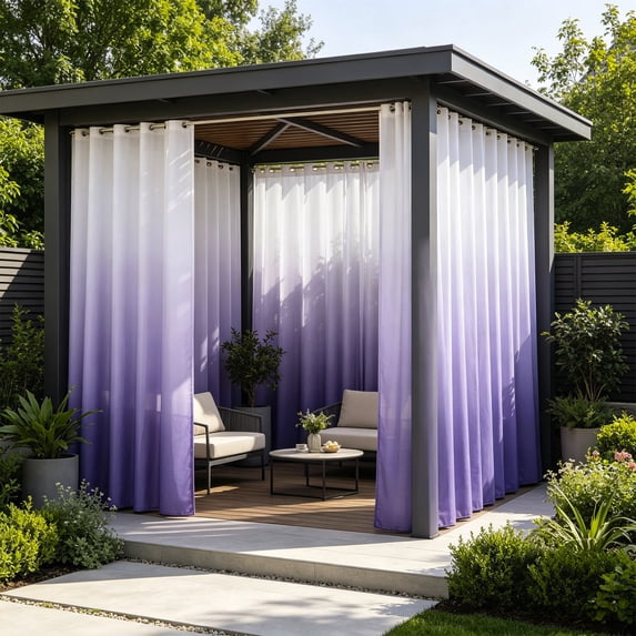 Waterproof Outdoor Curtain, individual Panel with Grommet Top seclusion Curtain for Porch Patio Pergola, Weather reinforced Heavy Duty for Rain Sun and Wind Protection