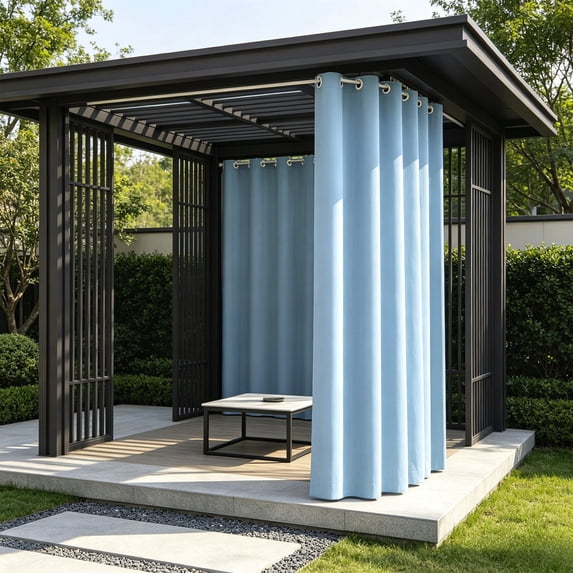 Waterproof Outdoor Curtains for Patio, Premium Privacy Weatherproof Grommet Outside Curtains for Porch, Pergola, Cabana, 1 Panel, 70.87W x 78.74L inch
