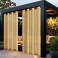 thumbnail image 1 of Waterproof Outdoor Curtains for Patio, Premium Thick Privacy Weatherproof Outside Curtains for Porch, Pergola, Cabana, 2 Panel, 52W x 72L inch, Yellow, 1 of 6
